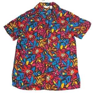 Vintage 90s Partners by Mervyns Rayon Tropical Floral Hawaiian Shirt, S